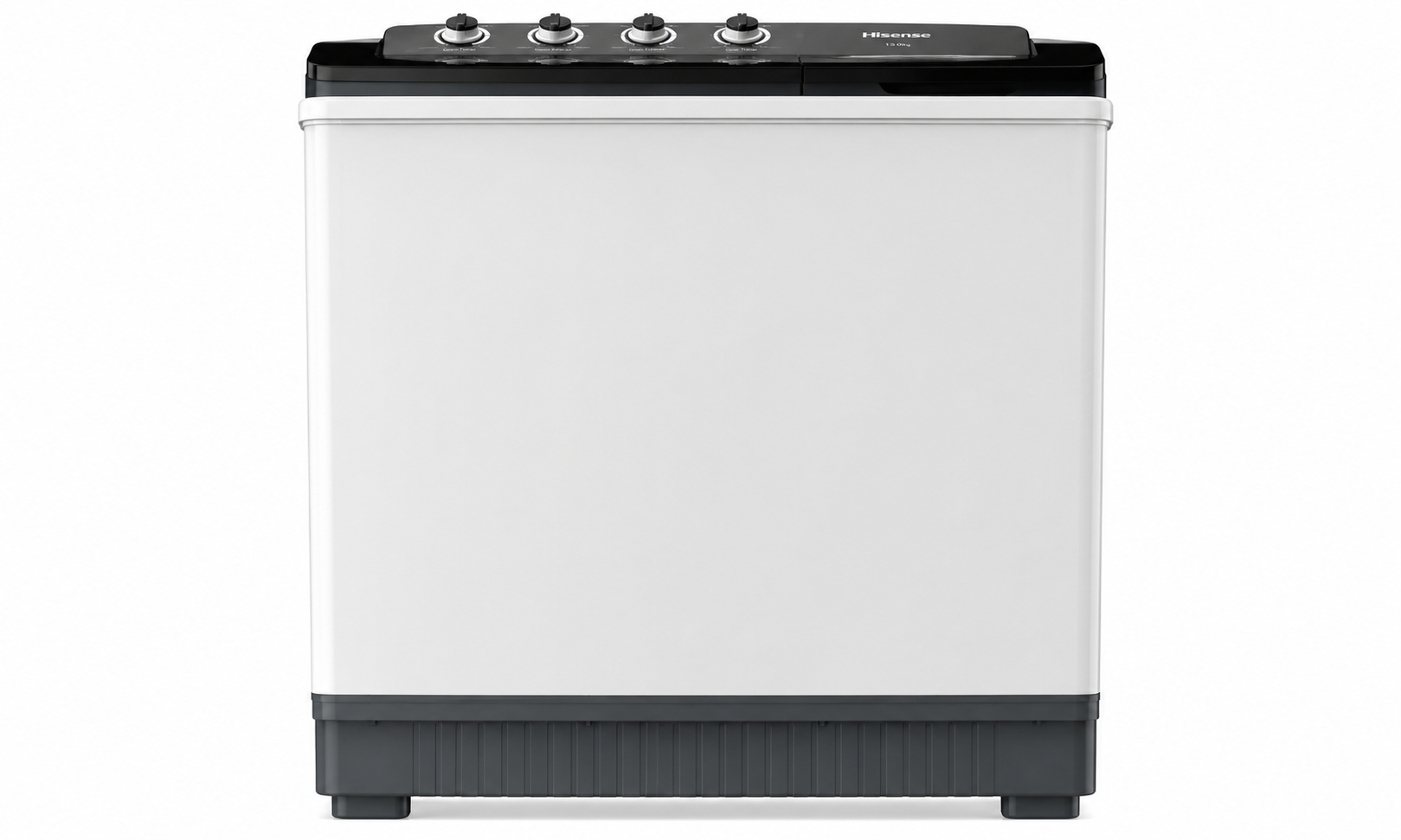 Hisense 13kg twin tub washing machine with white body and black control panel